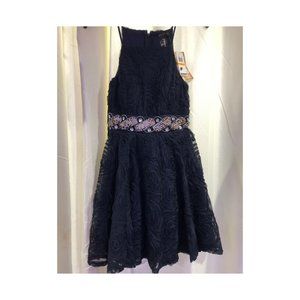 Trixxi Navy Blue Rose Dress